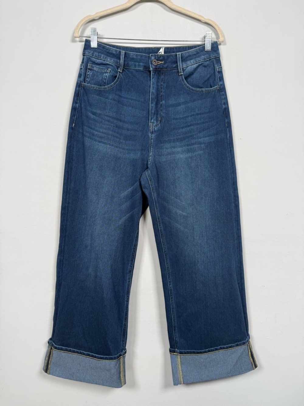 Halara Flex™ Mid Rise Rolled Hem Casual Straight Leg Jeans, Size M